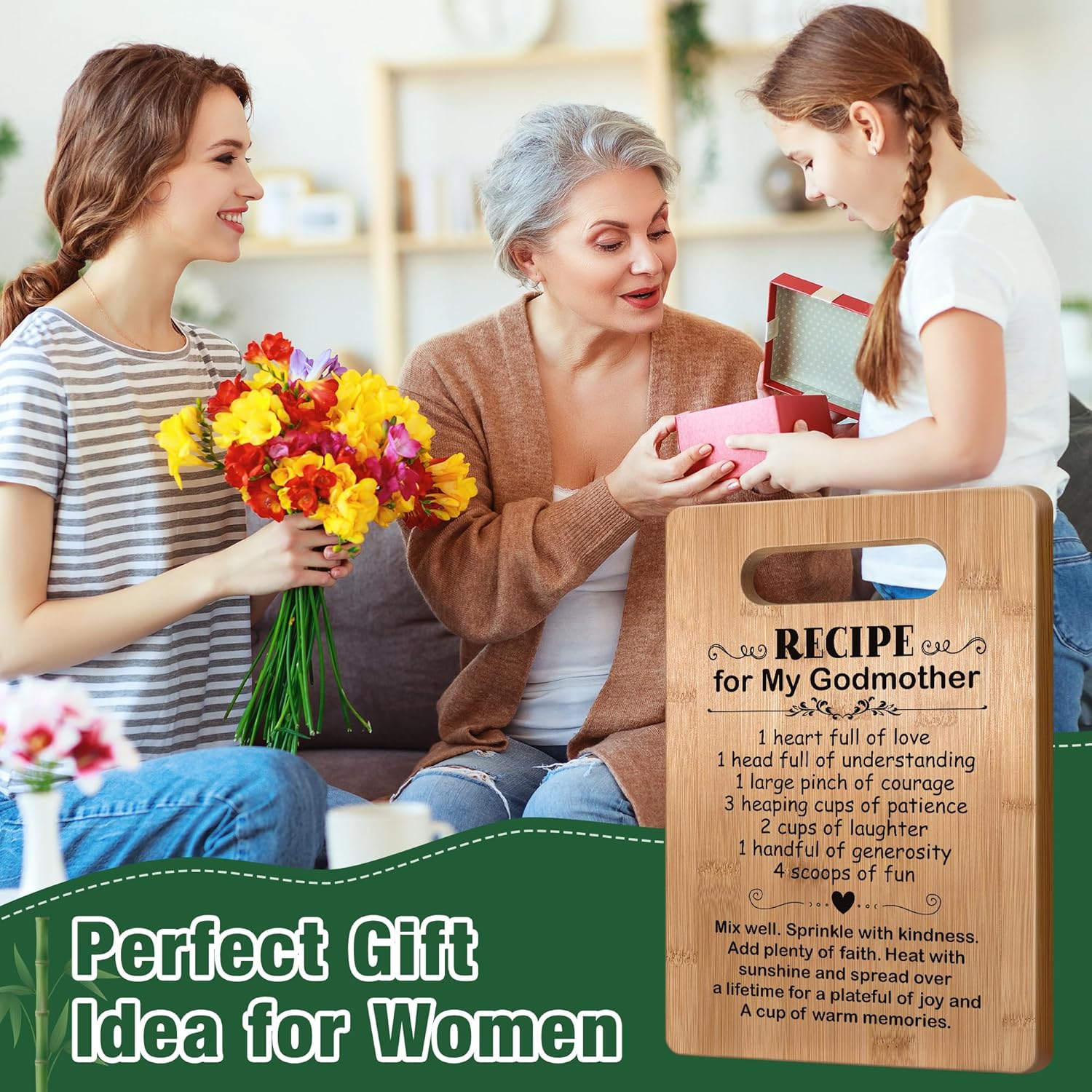 Popular Mothers Day Gifts for Godmother, Godmother Cutting Board, Cute Godmother Gifts from Godchild, Godmom Gift for Mother's Day, Birthday - Image 6