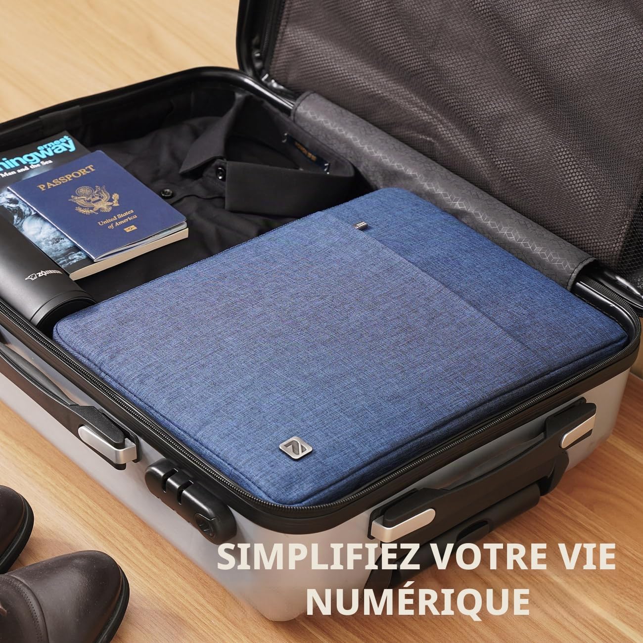 NIDOO Housse Pochette Ordinateur Portable 17 Pouces Imperméable pour Lenovo Ideapad 330 Thinkpad P73 Inspiron Precision 17 Legion Y540 Bleu