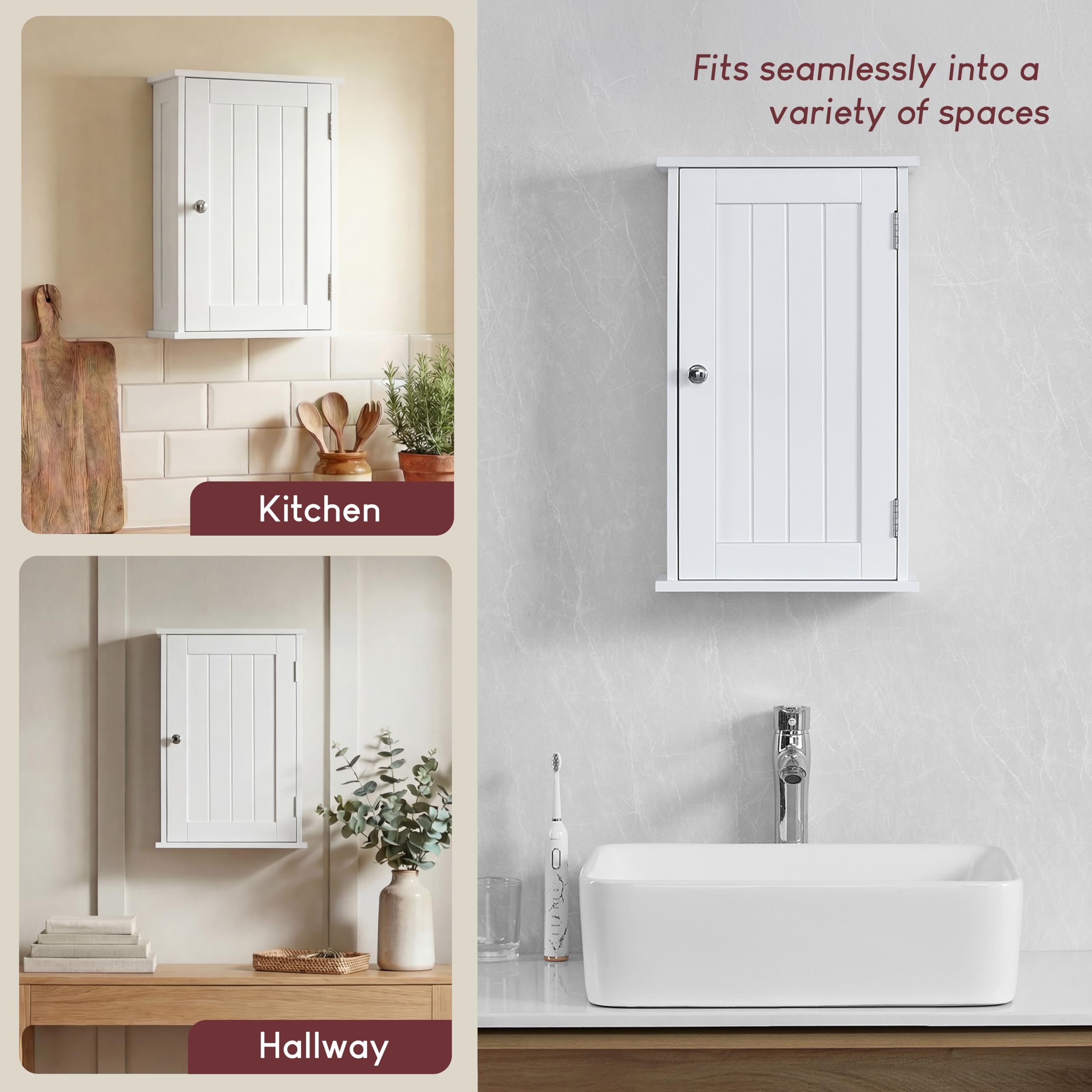 Amazon.de: Bath Vida Priano Hngeschrank mit Tr, Bad, Badezimmer,  Aufbewahrung, Wei
