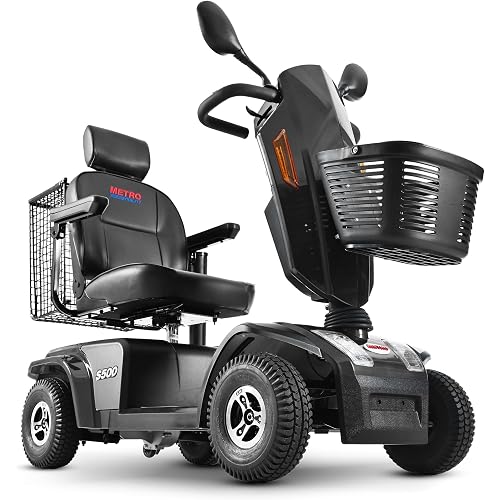 Metro Mobility Powered Mobility Scooters, 4 Wheel Mobility Scooters for Adults, 350 lbs Capacity Folding Mobility Scooter, 25 Miles Long Travel Range Scooter for Seniors Black