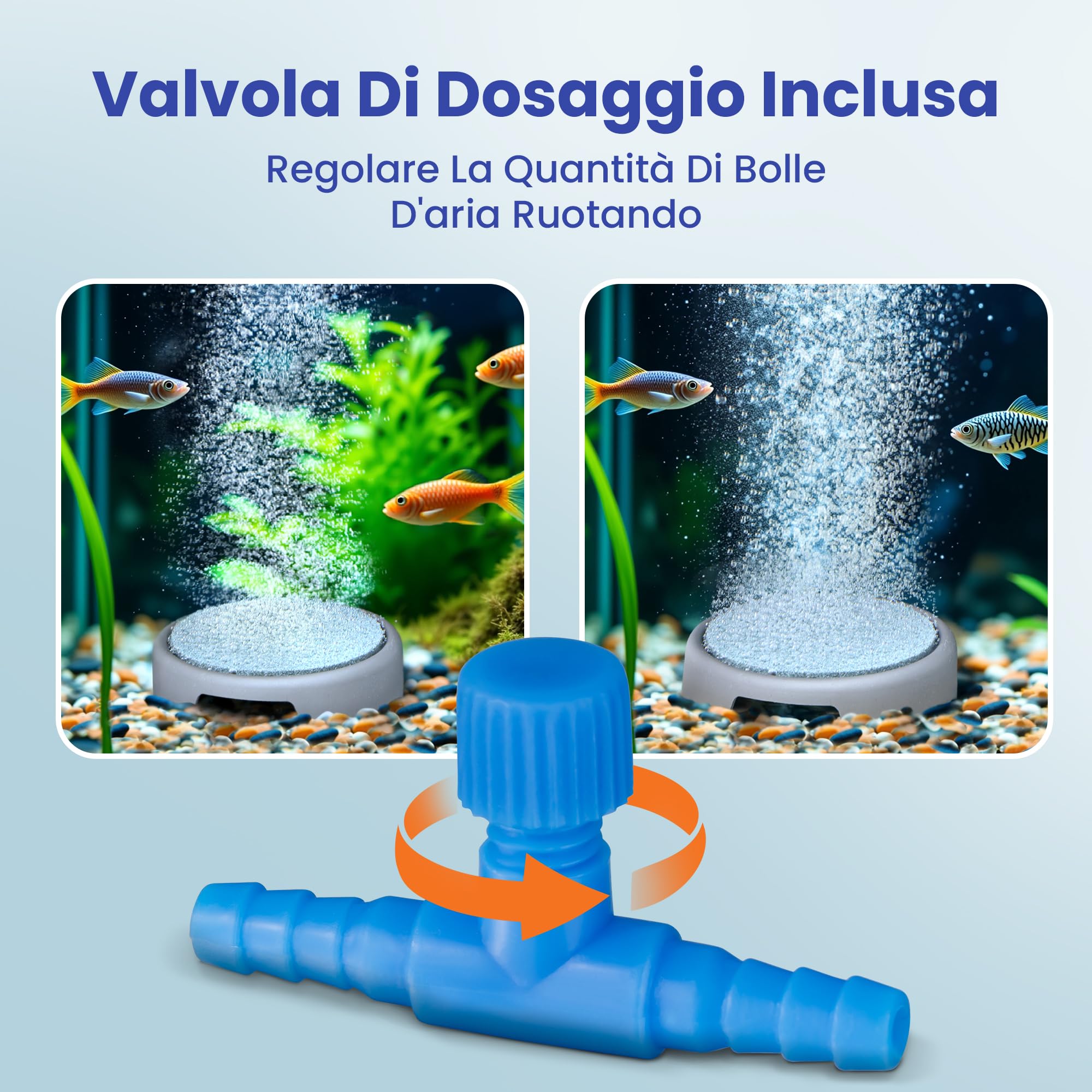 Measury Pietra a bolle d'aria per acquario, pietra d'aria per acquario, diffusore d'aria per acquario in acciaio inox
