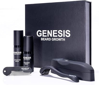 Kit - Improved Beard Growth Kit for Men for Rapid Beard Growth, Beard Growth Activator Serum Beard Oil, Derma Beard Roller, Beard Comb, Best Gift for Men Him Dad Father Boyfriend