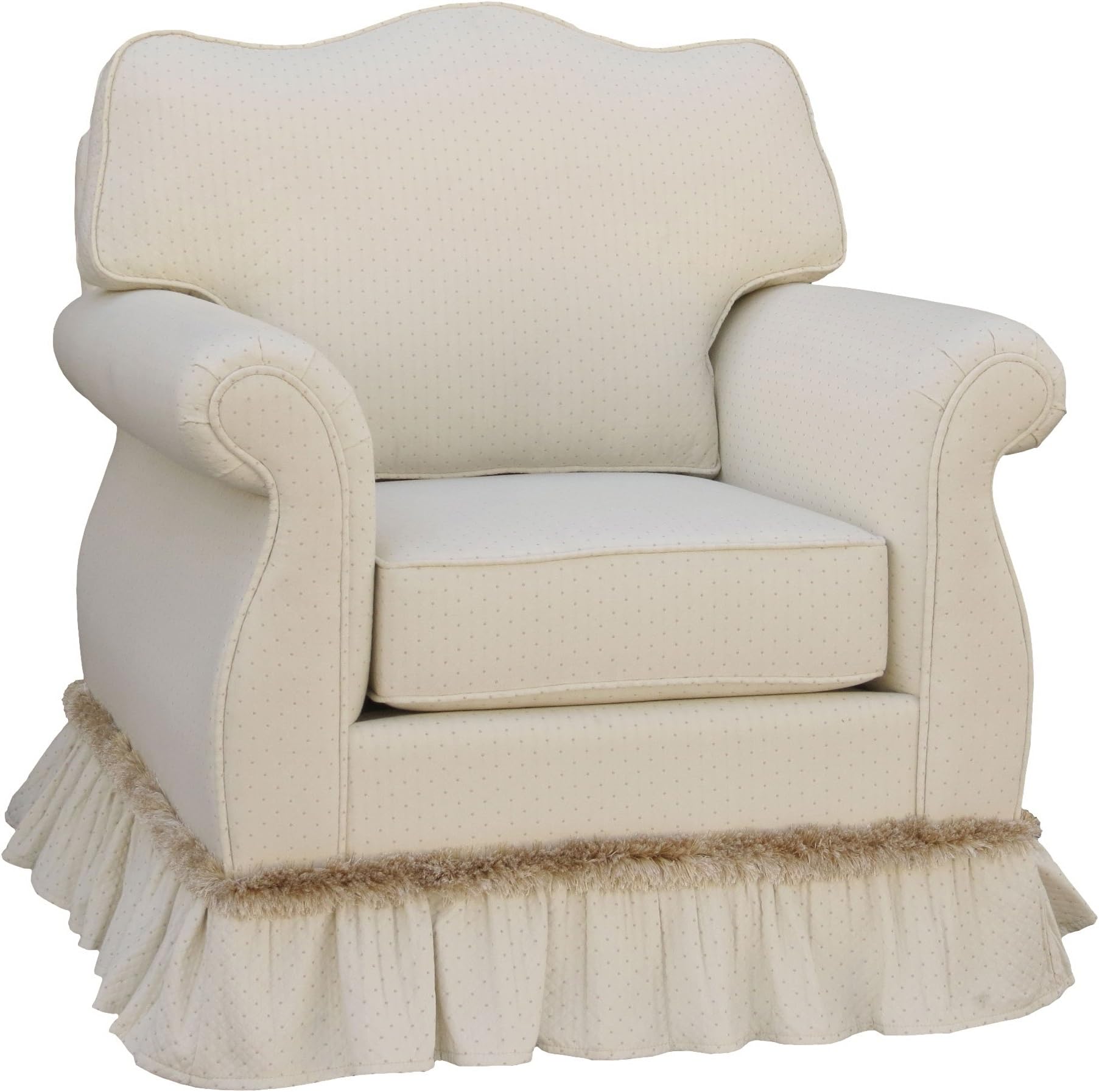 Angel Song Monaco - Vanilla with Fringe Empire Adult Rocker Glider Chair - Foam Filled