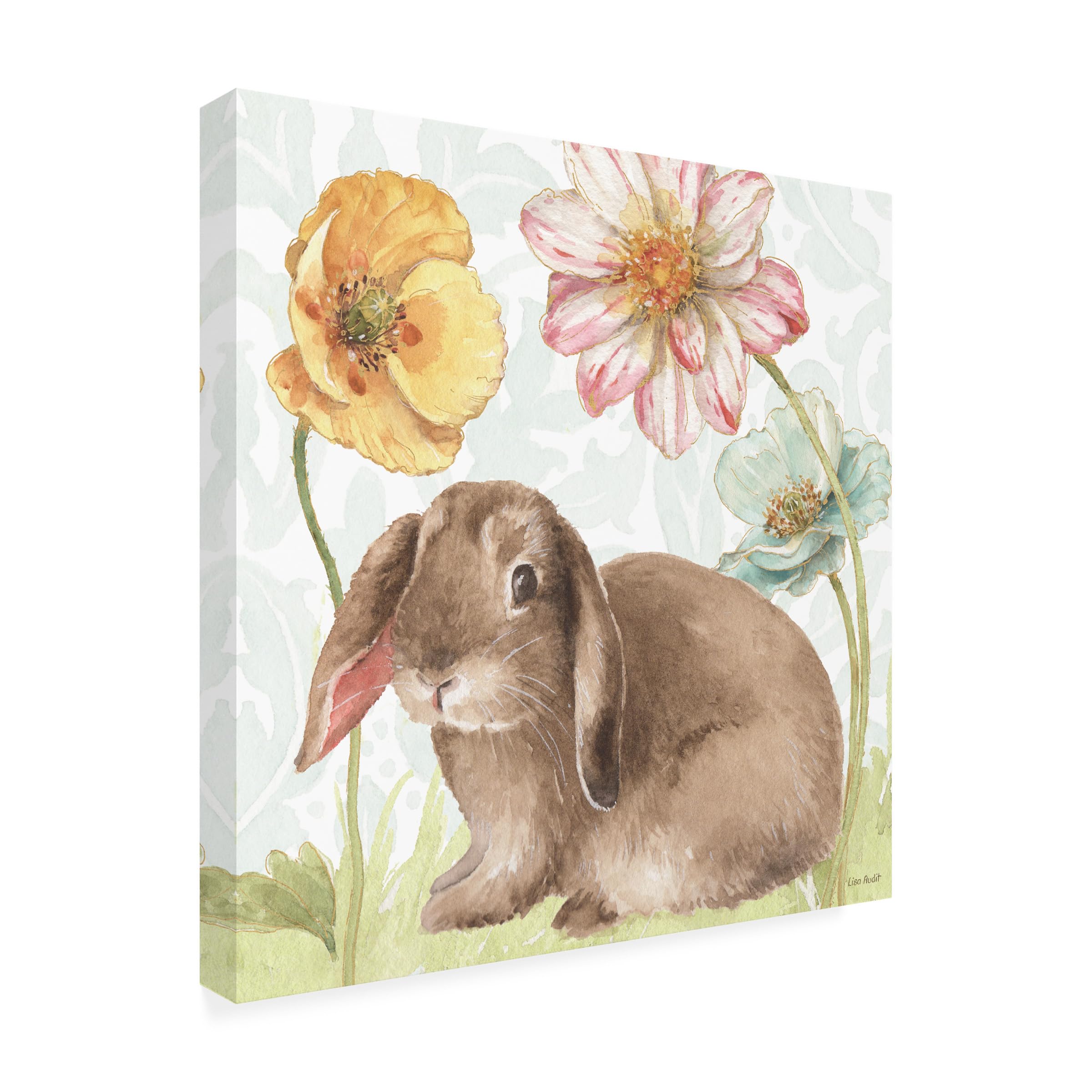 Wrapped Canvas Wall Art - Lisa Audit Spring Softies Bunnies III Wall Art for Living Room Bedroom or