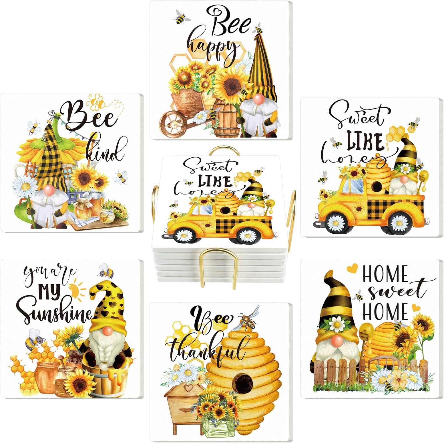 Cunhill 6 Pcs Valentine's Day Coasters Funny Bar Ceramic