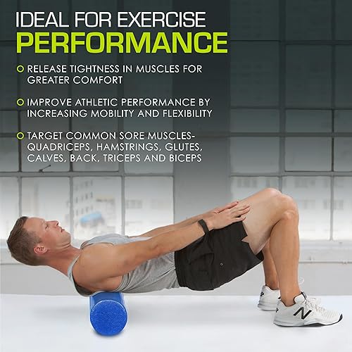 Miniatura 6 de ProsourceFit Rodillos de espuma de alta densidad de 12 pulgadas de largo, herramienta de masaje atlético firme de cuerpo completo para estiramiento