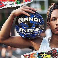 Vista 5 de AND1 Enigma Basketball - Streetball for Indoor and Outdoor Use, Deep Channel Construction and Durability Azul/Gris