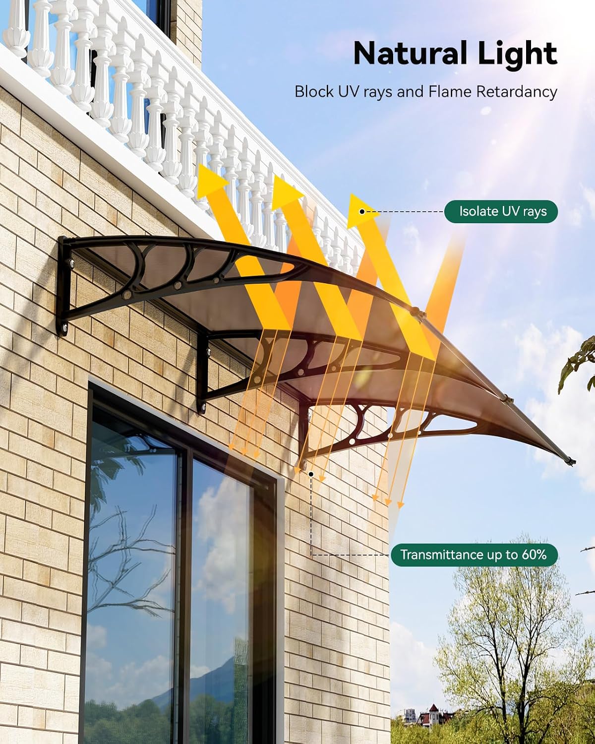 Warmiehomy Curved Door Awning