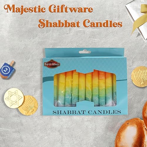 Miniatura 39 de Majestic Giftware /Safed Candles - Paquete de 12 velas Shabat (SC-SHTR-T) Velas tradicionales de Shabat hechas a mano de 5 pulgadas sin goteo Se