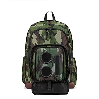 Bluetooth Speaker Backpack with 20-Watt Speakers & Subwoofer for Parties/Festivals/Beach/School. Rechargeable, Works with iPhone & Android (Camouflage, 2022 Premium Edition)