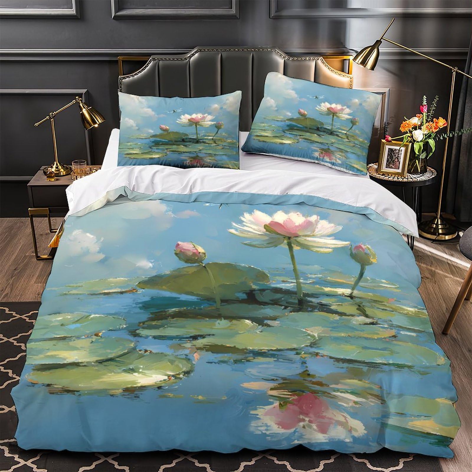Housse de couette London Bridge 220x240 en microfibre premium pour lit King