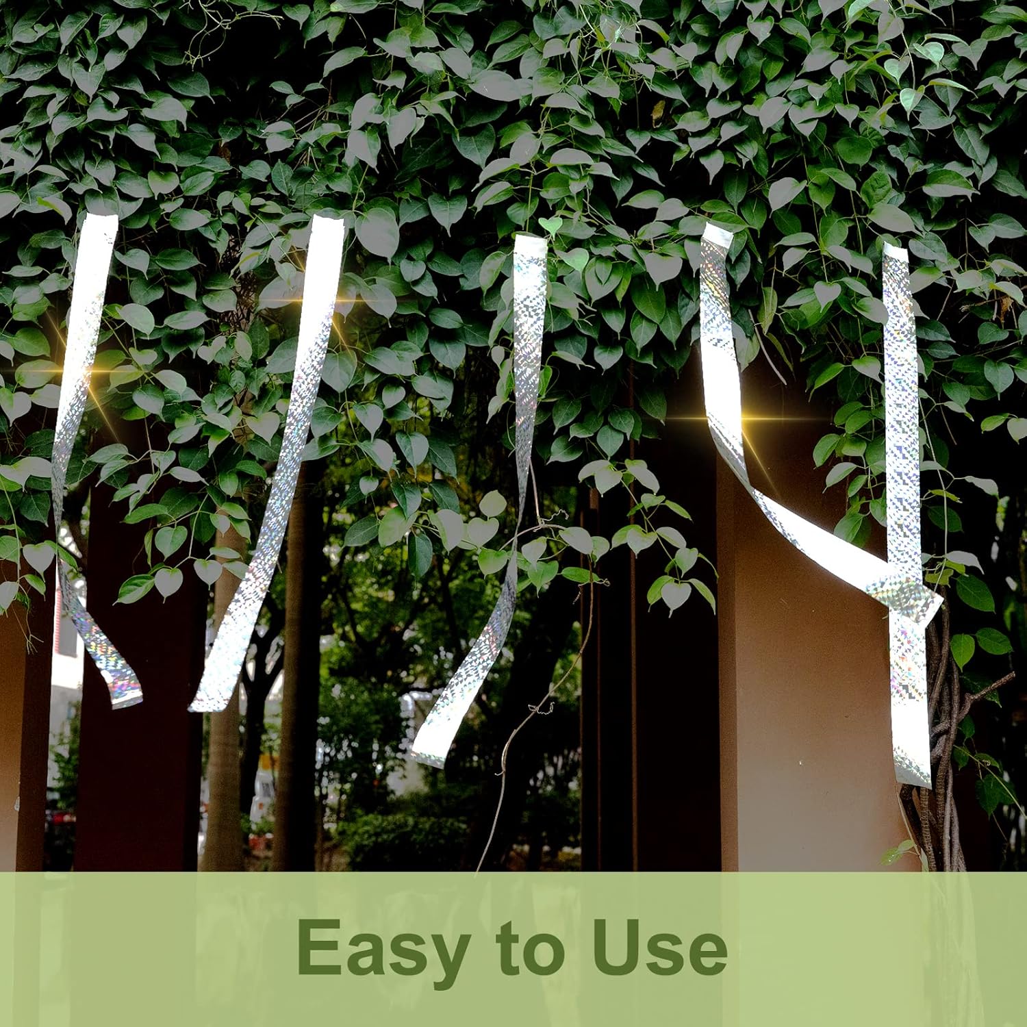 OFFO Bird Scare Tape, 430 Feet x 2 in Dual-Sided Bird Reflective Tape for Outside, Keep Birds Away from Trees, Garden, Farms, Orchard or Courtyard - Image 5