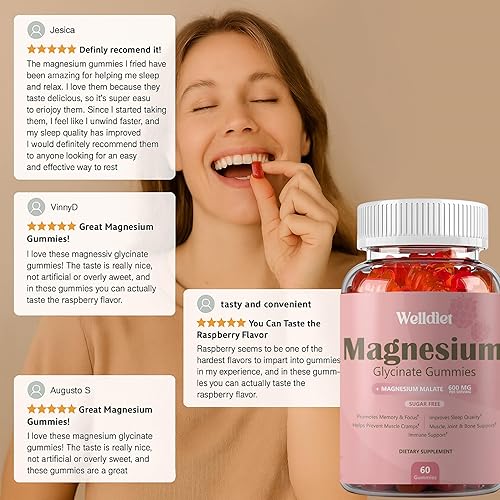 Miniatura 4 de Gomitas de glicinato de magnesio - Gomitas de glicinato de magnesio para adultos - Natural para hombres y mujeres - 60 unidades - Apoya la