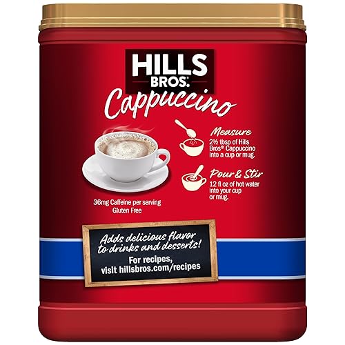 Miniatura 86 de Hills Bros Mezcla instantánea de cappuccino de caramelo salado, fácil de usar y conveniente, disfruta del sabor de la cafetería desde casa, 14 onzas