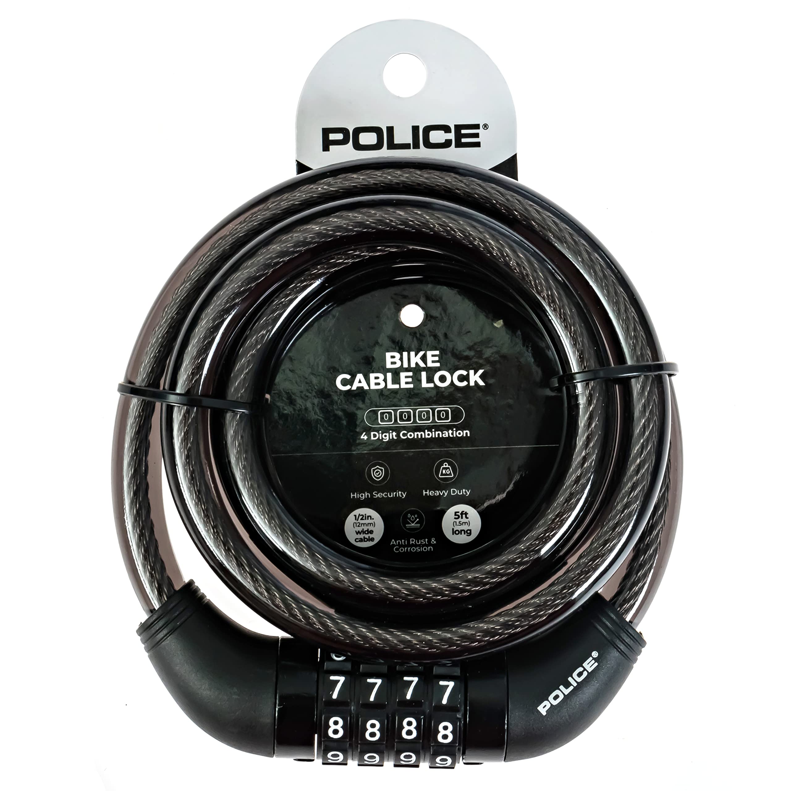 Amazon.com: Police Bike Lock 4 Digit Combination Cable Lock