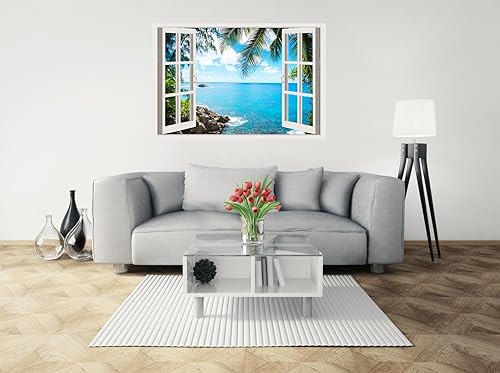 Miniatura 3 de Mi Alma Calcomanías de vinilo extraíbles 3D para pared, diseño de marco de ventana, amplia variedad de vistas realistas, fáciles de aplicar,