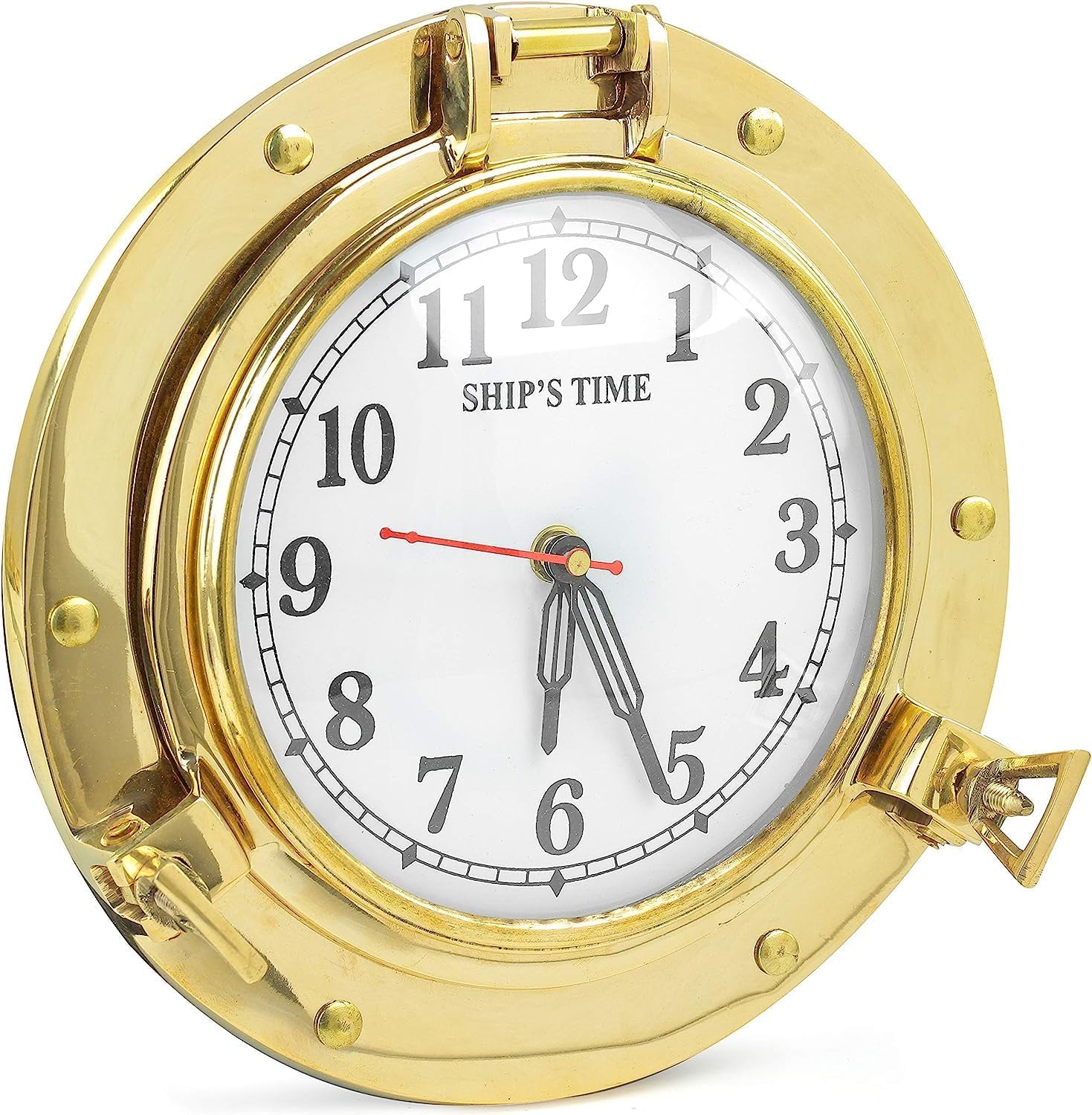 Horloge en forme de hublot pirate en laiton antique idee cadeau originale