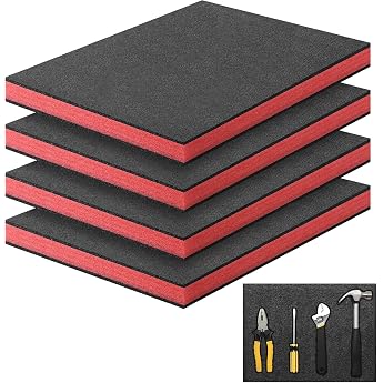 Storystore Schaumstoff Zuschnitt, 4 St&uuml;ck 40 x 30 x 2.5cm Schaumstoffeinlage Werkzeug, Werkzeugkisten Schaumstoff Polyethylen
