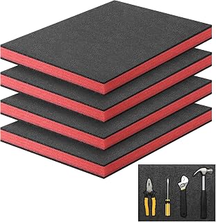 Storystore Schaumstoff Zuschnitt 4 Stück, 40 x 30 x 5cm Werkzeugkisten Schaumstoff Polyethylenschaumstoff Schaumstoffeinlage Werkzeug Kamerakoffer Werkzeugkoffer Schaumstoffplatte