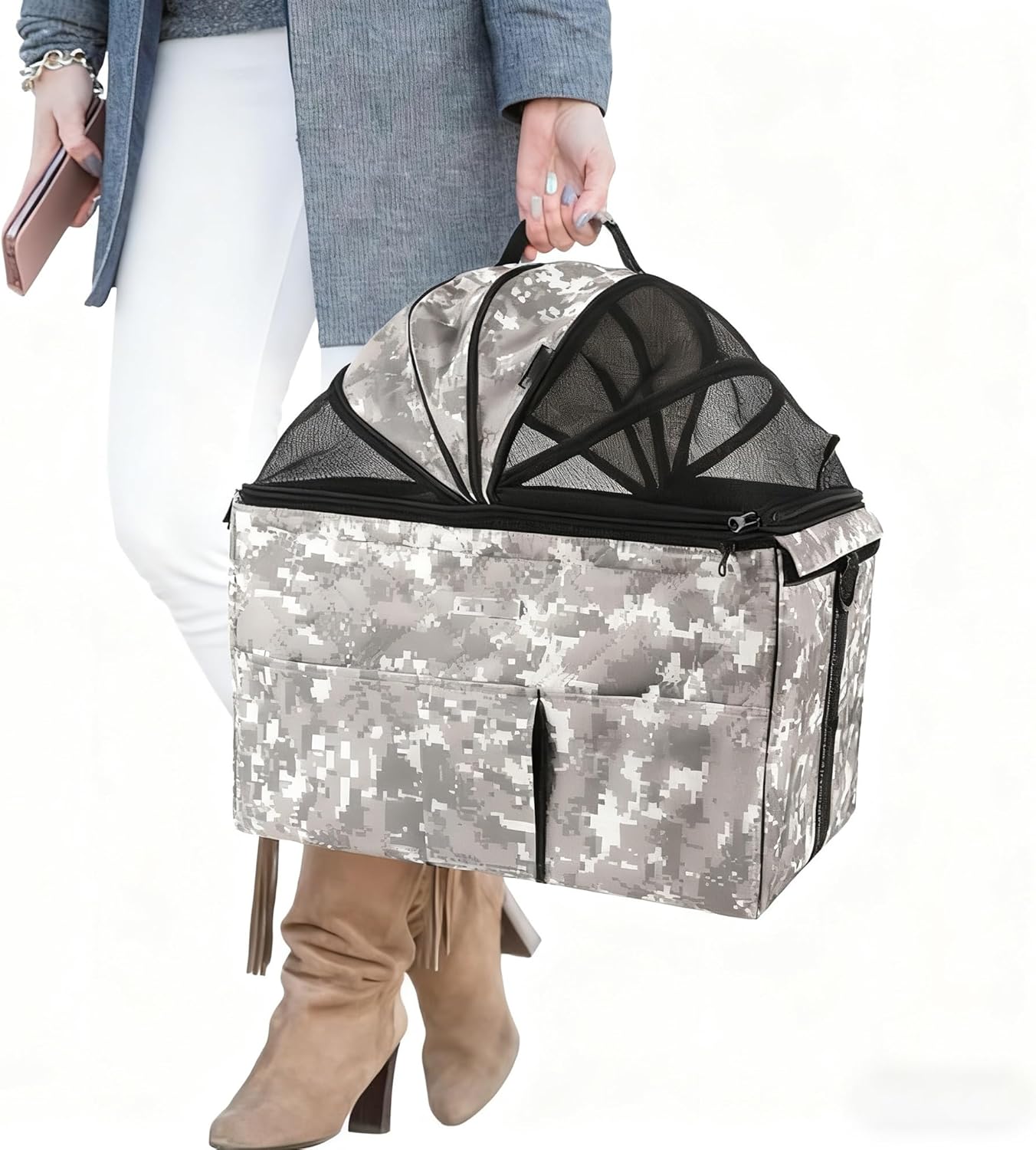 Waterproof Pet Carrier for Bikes, Comfortable Bicycle Bag for Small Dogs, Adjustable and Secure Leash Hook