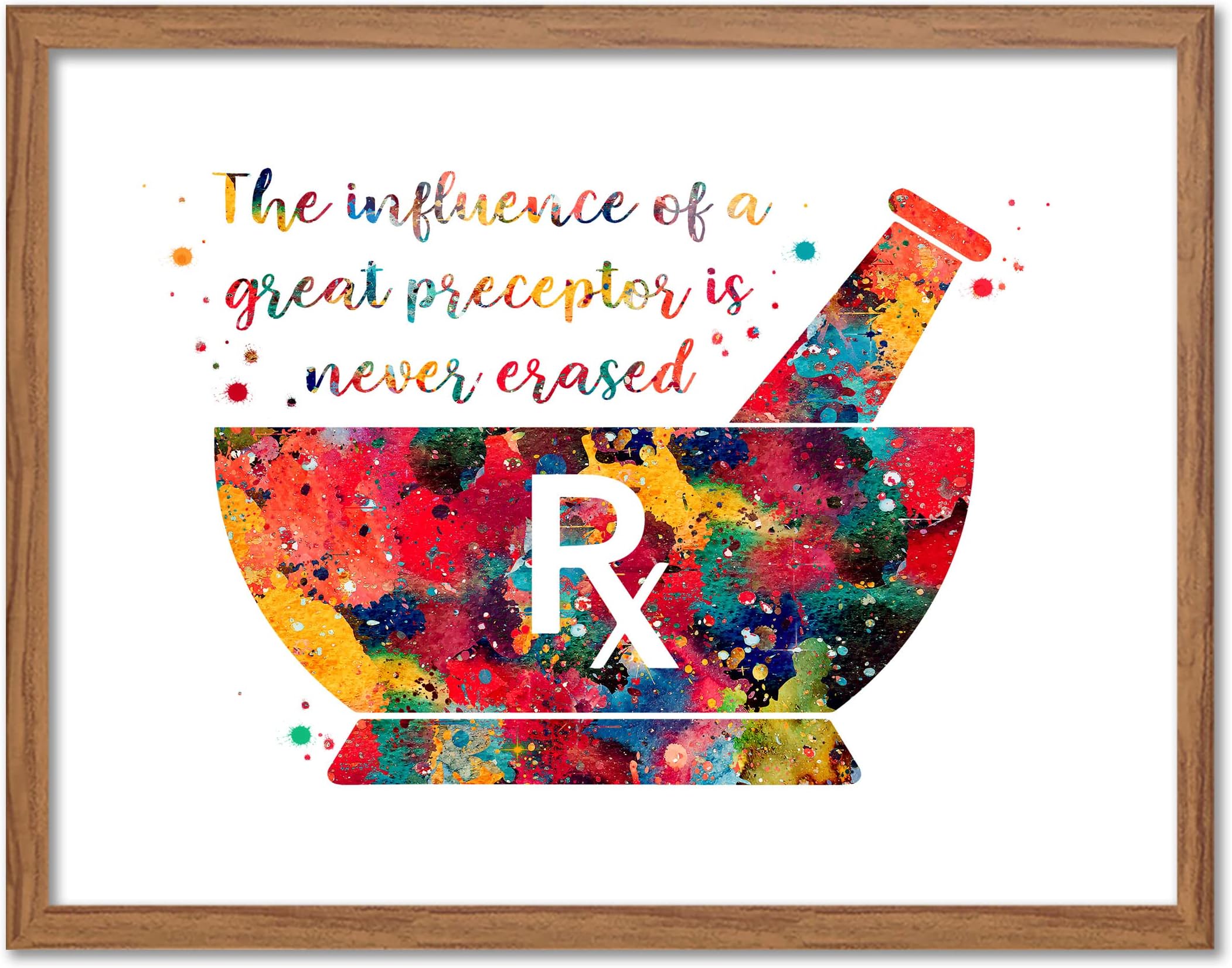 Pharmacist Mortar Quote Watercolor Art 8x10 inc. Unframed Print Mortar and Pestle Art Print Pharmacy Wall Art Medical Office Wall Poster Medicine Pharmacist Rx Caduceus Decor Great Gift for Pharmacist