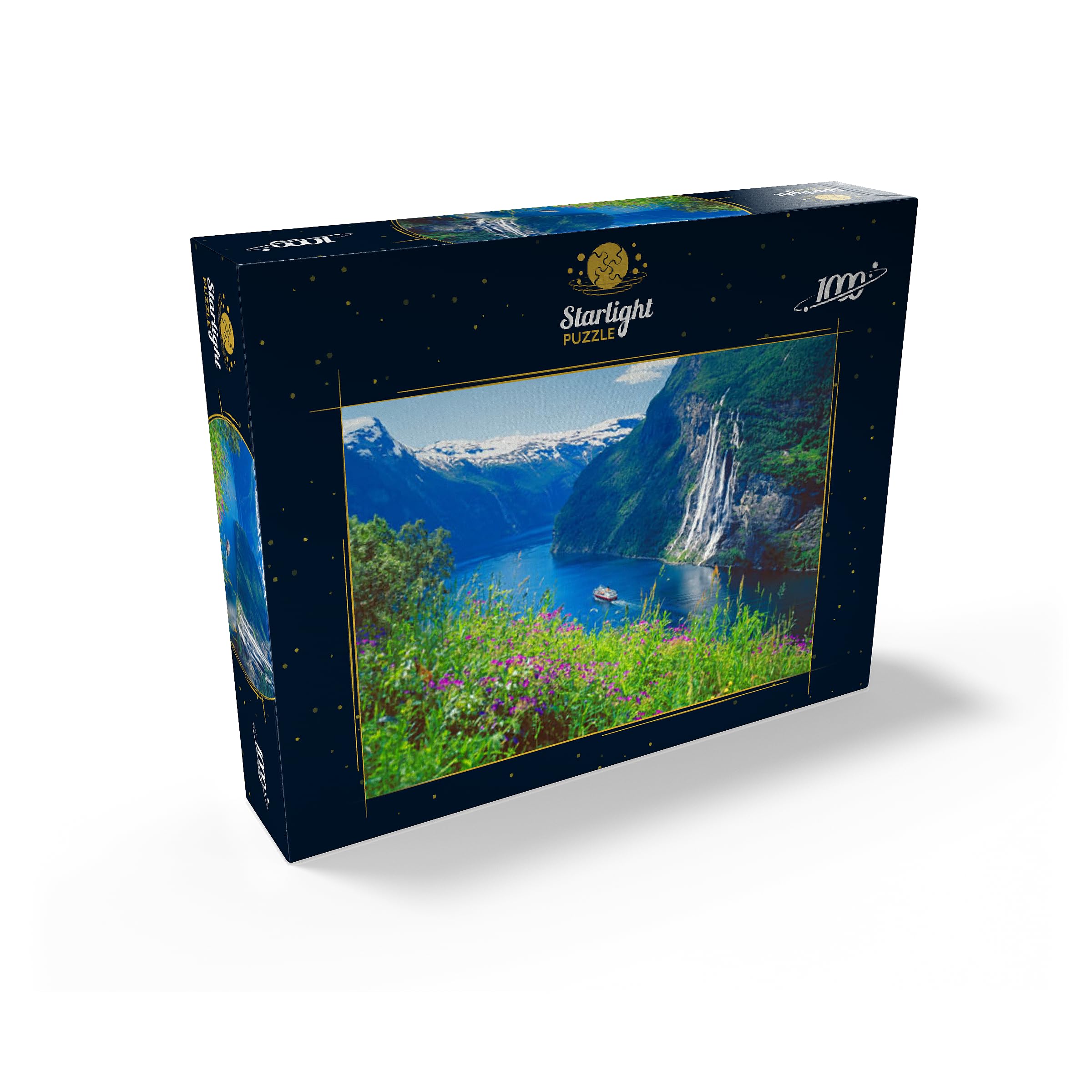 MyPuzzle Geiranger Fjord and Seven Sisters Waterfall, Norvegia centrale, Norvegia - Puzzle premium da 1000 pezzi per adulti