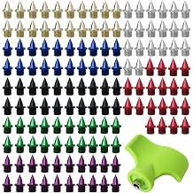 for Track & Field Sprinting Shoes - 140 Pack 1/4" Pyramid Spikes, Carbon Steel, 7 Assorted Colors