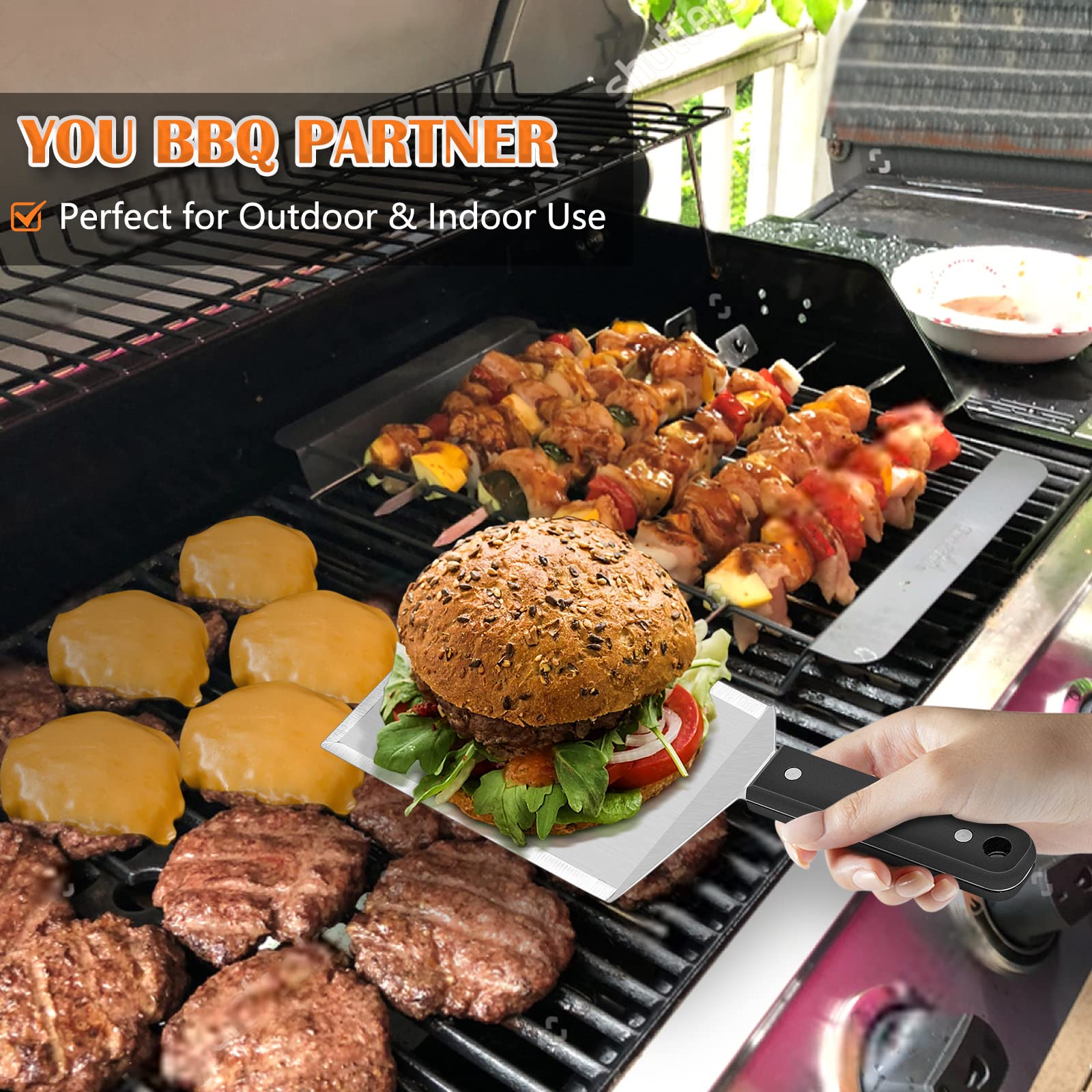 Joyfair Juego De 2 Espátulas Metálicas Para Hamburguesas,... | Envío Gratis