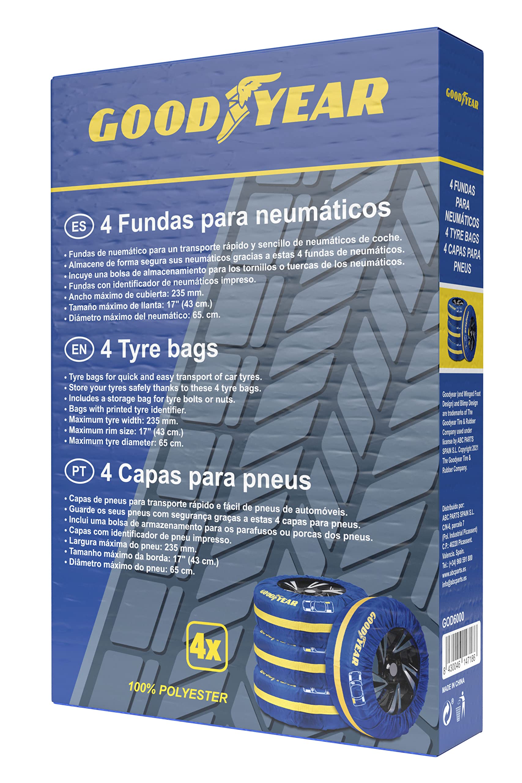 Goodyear Poliestrowe pokrowce na opony do kół samochodowych