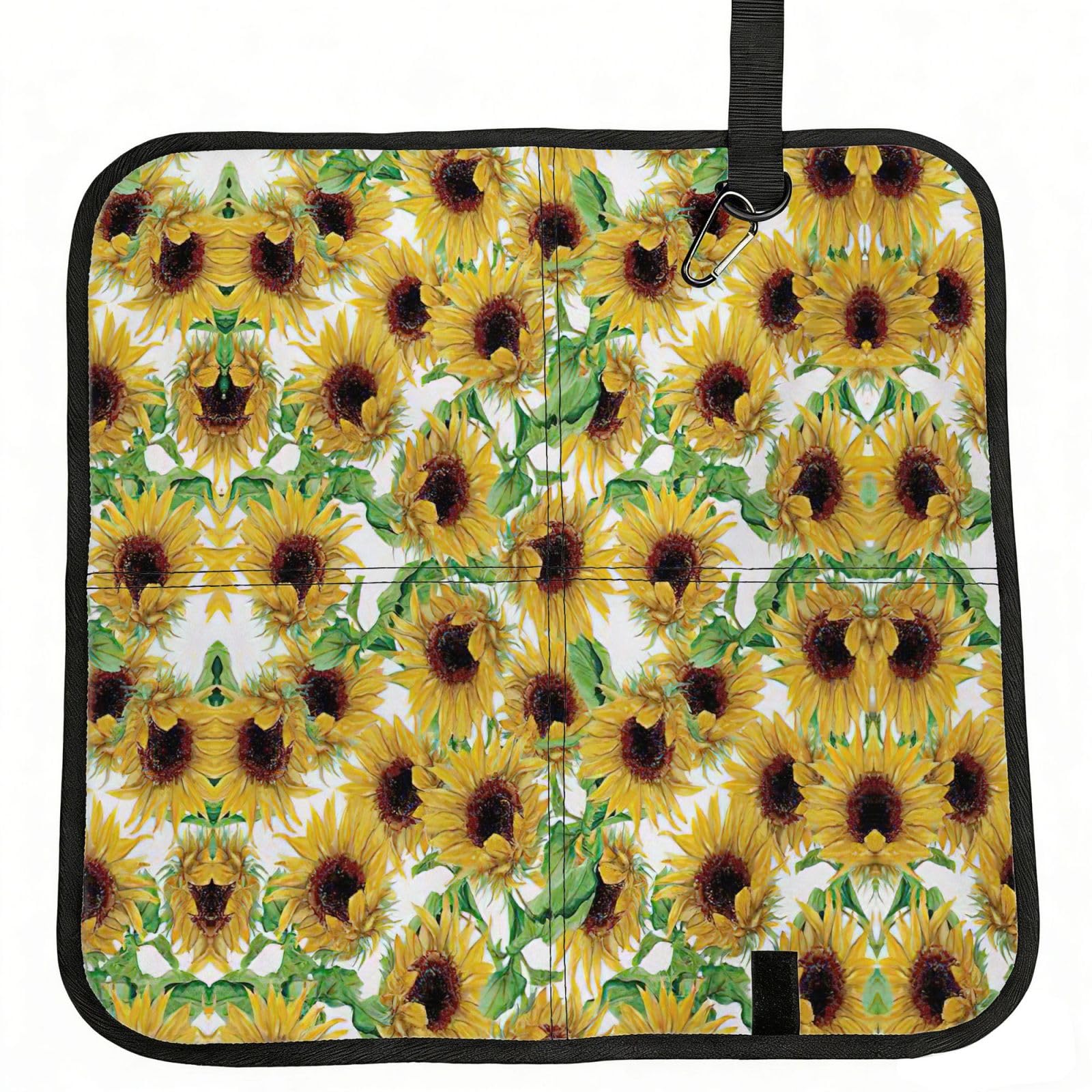 SDEGTHO Sunflower.1 Printed Foldable Seat Pad with Closure, Lightweight Cushion for Airplane Travel Camping