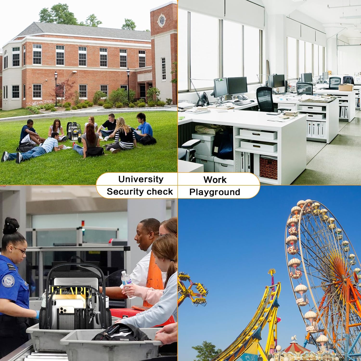 PAMANO Clear Backpack, Heavy Duty Transparent Backpack with Reinforced Bottom See Through for College, Travel, Workplace Security, Black - Image 7