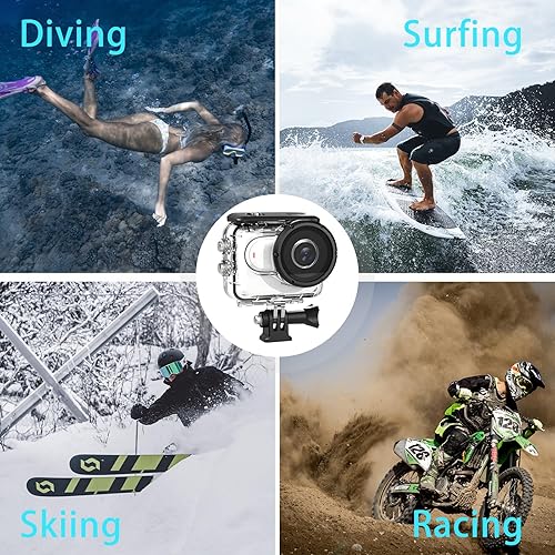Miniatura 6 de Funda de buceo para Insta360 GO 3S, GO 3 impermeable protectora 197 pies/196.9 ft carcasa de buceo subacuática con accesorios de soporte (redondo)