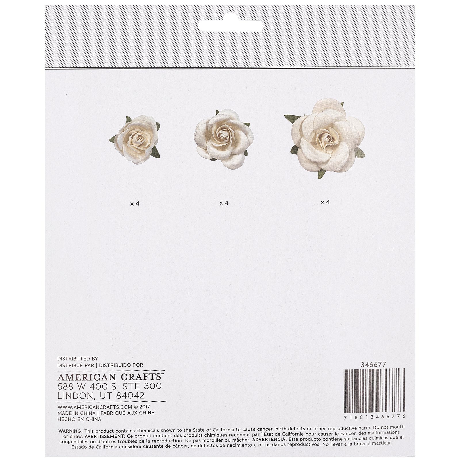 American Crafts 346677 Paper Flowers, White