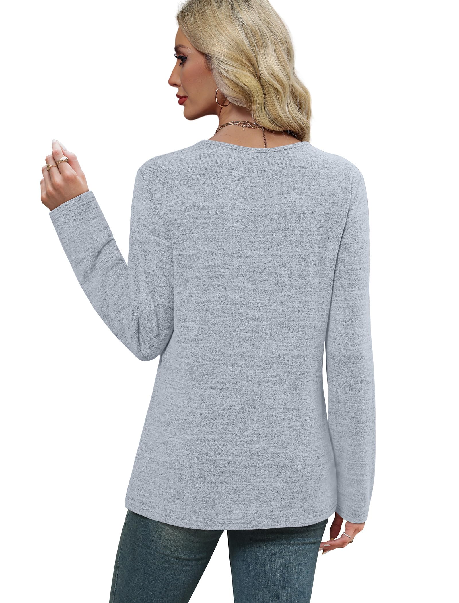 WIHOLL Long Sleeve Shirts for Women Tunic Tops Fall Sweaters Fashion 2025 Winter Clothing Sweater