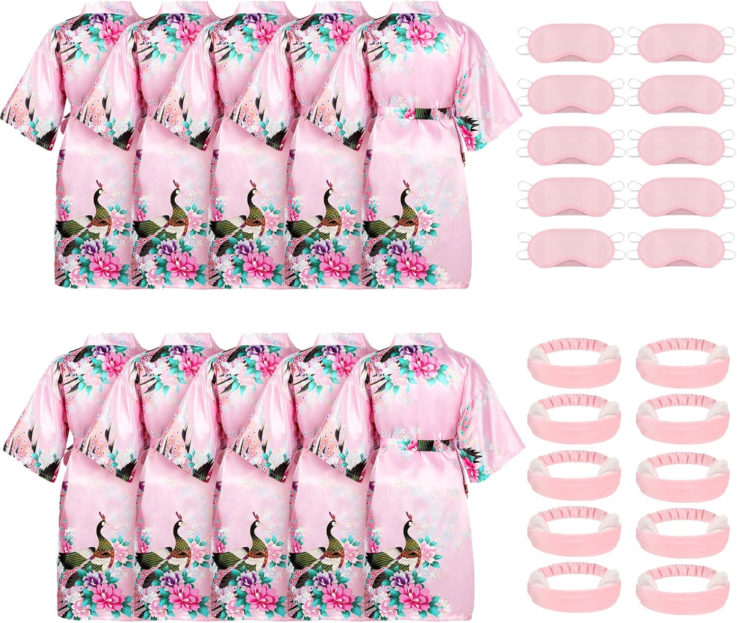 Jeyiour 30 Pieces Spa Party Robes for Girls Spa Party