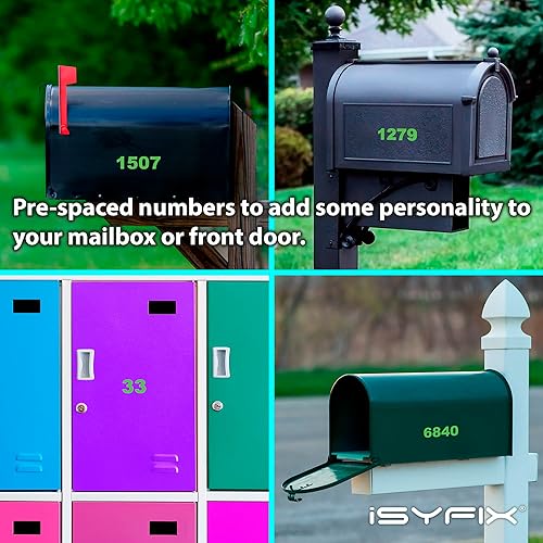 Miniatura 3 de iSYFIX - 2 juegos de calcomanías de números de 4 pulgadas, calcomanías de vinilo de alta calidad troqueladas y precortadas para buzón, ventanas,