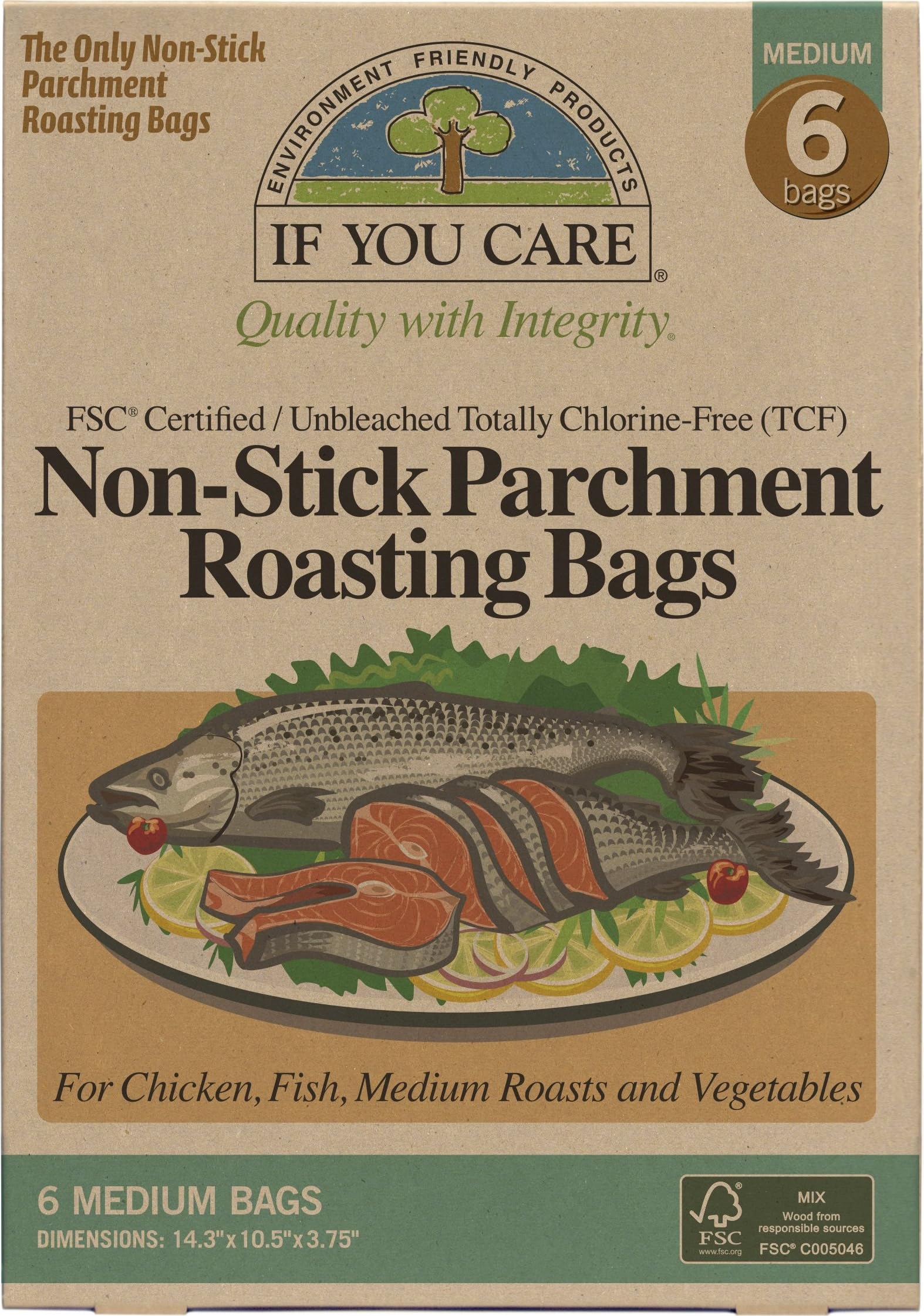 If you care FSC Paper Cooking and Roasting Bags, Pack of 6, J25073, Brown, M (Pack of 1)