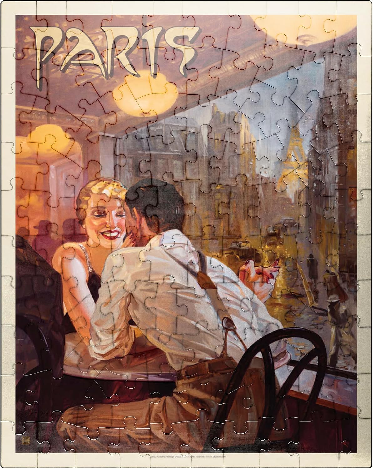 MyPuzzle France: Paris When It Rains, Vintage Poster - Premium 500 Piece Jigsaw Puzzle for Adults