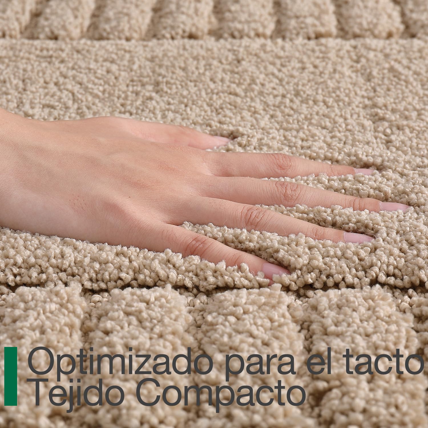 LUMI Alfombrilla de Baño Antideslizante con Base de Goma, Felpa Microfibra Extra Suave y Absorbente, Lavable a Máquina y Secado Rápido para Bañera, Ducha y Hotel, Beige, 60 x 90 cm