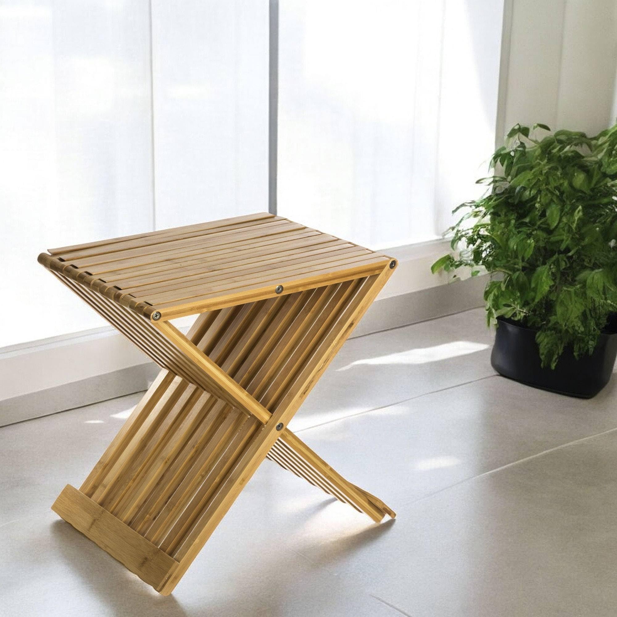 WELL HOME MOBILIARIO & DECORACIÓN Sedia/sgabello pieghevole in bambù