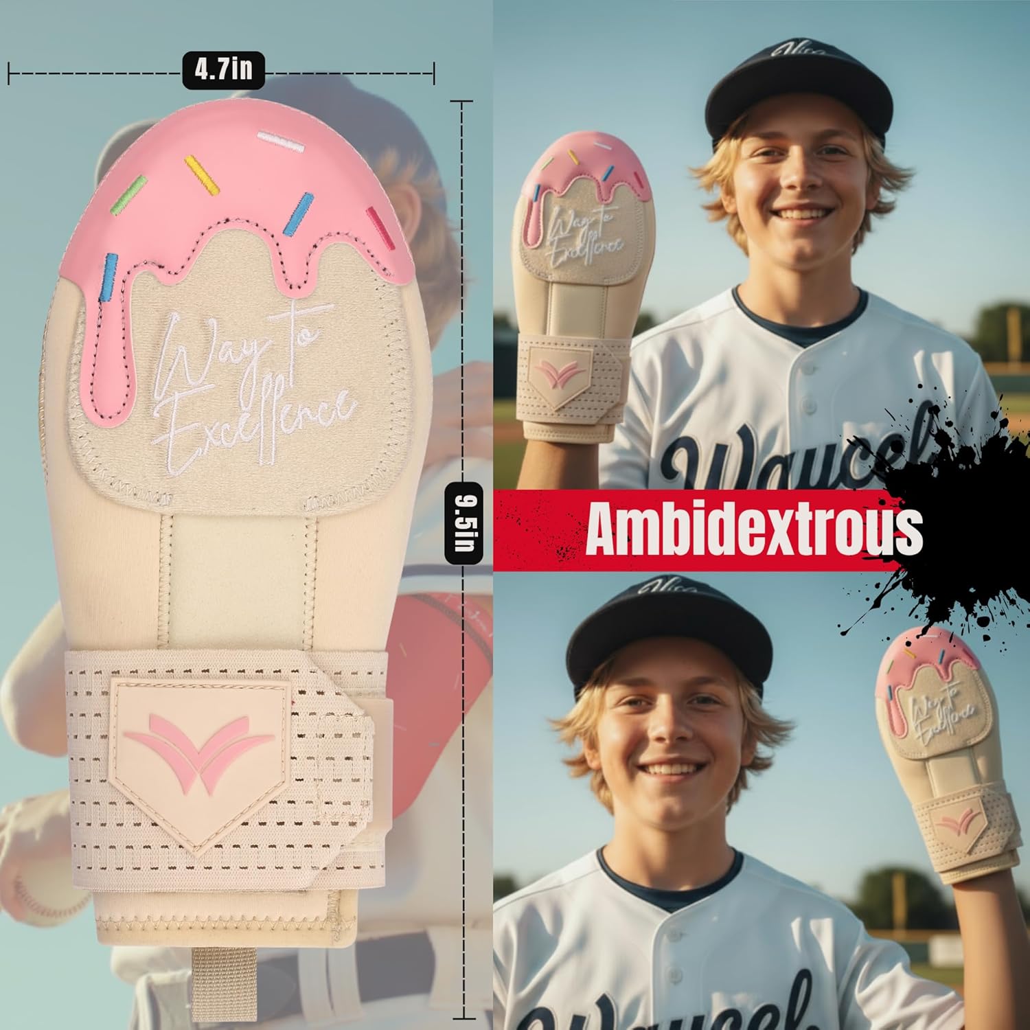 Sliding Mitts - Baseball Sliding Mitt for Youth - Ice Cream Sliding Mitt Baseball - Softball