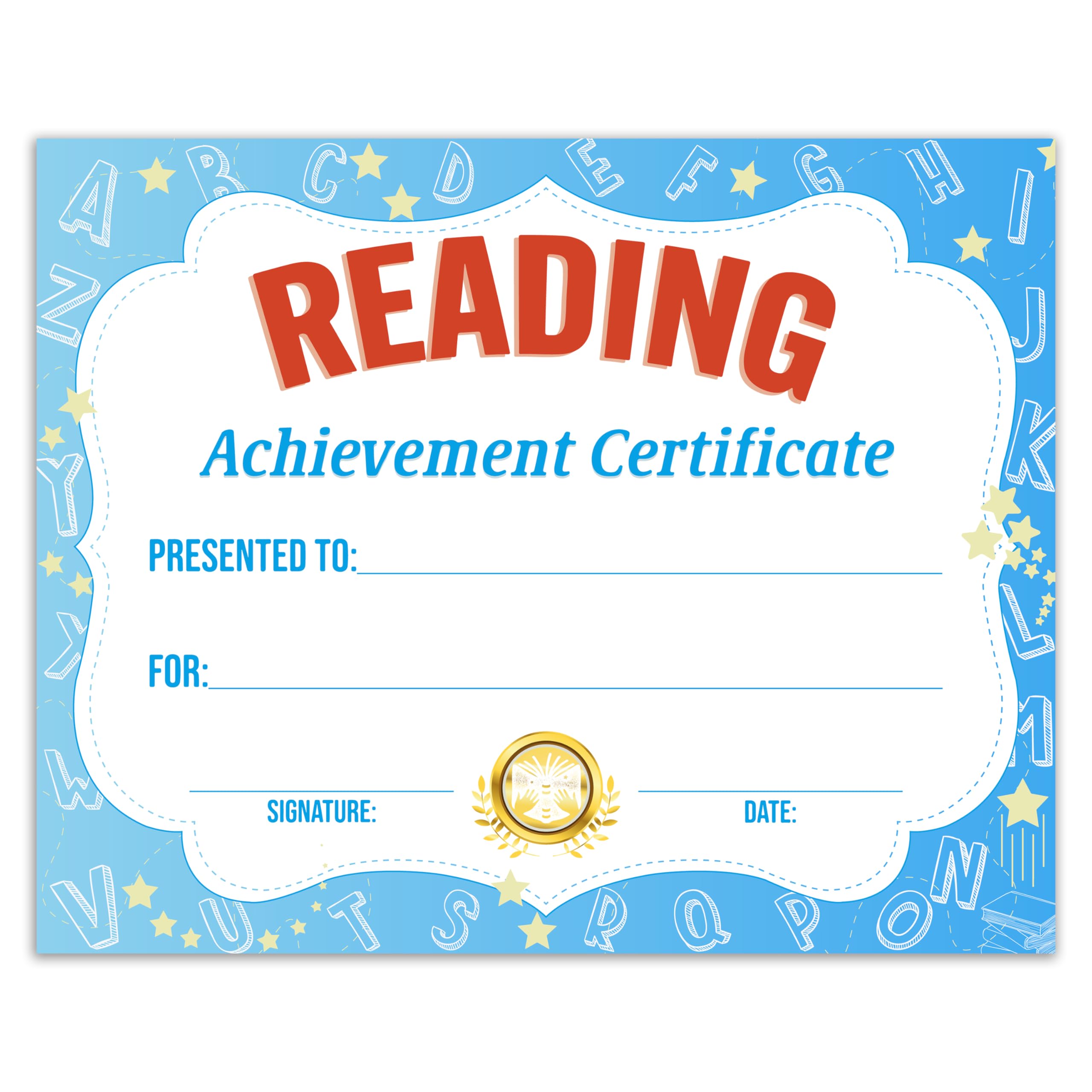 Certificate of Achievement, 25 Pcs Reading Award Certificates for Kids Students, Read Library Awards, Reading Certificate Favors, Back to School