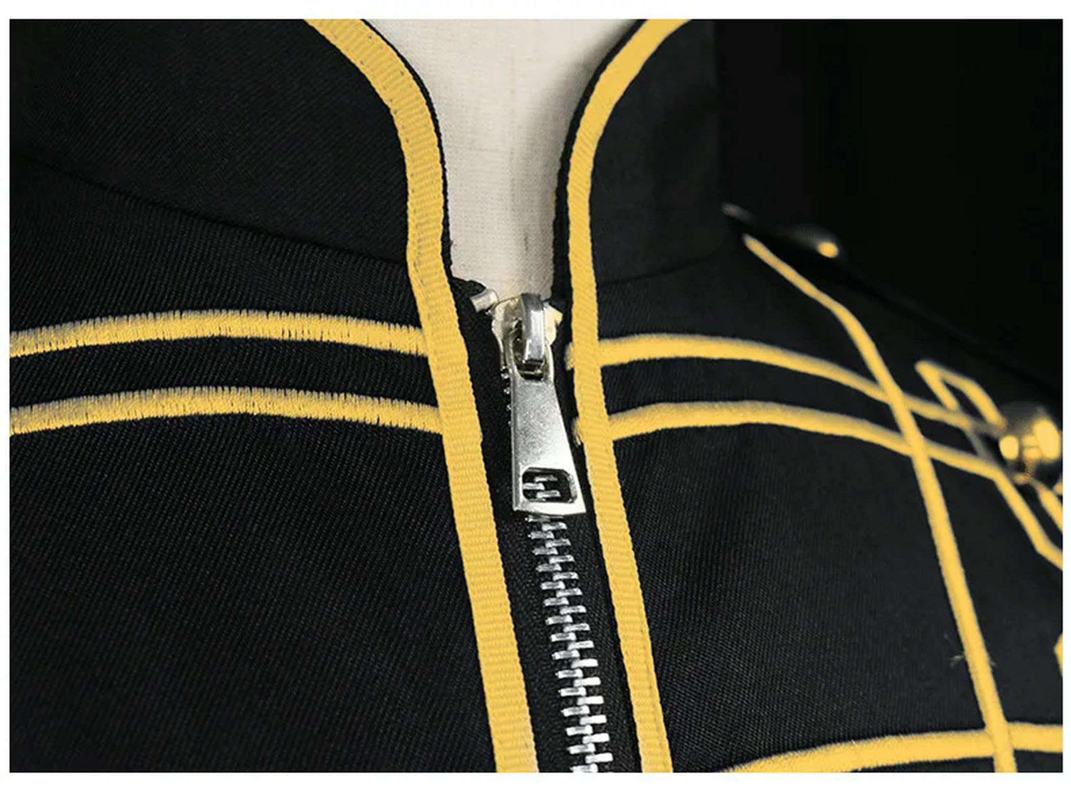 Uomo Steampunk Ussaro Marching Band Militare Batterista Parata Medievale Rinascimentale Giacca Vintage Cappotto Costume Smoking-Nero Bianco-S
