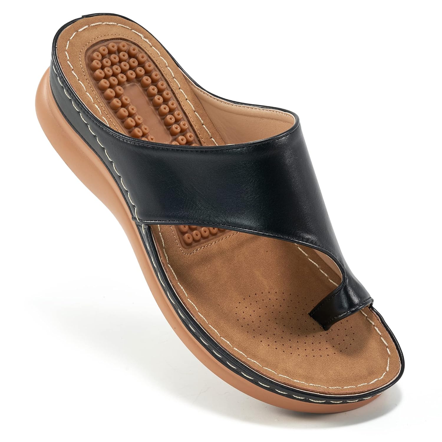 Aomigoct Sandals for Women Wedge Shoes Comfortable Orthopedic Sandals Womens Dressy Summer Flip Flops Casual Walking Wedges