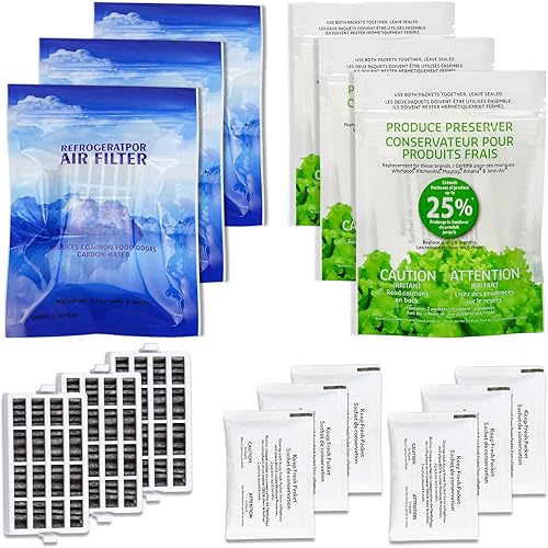 Miniatura 1 de AMI PARTS W10311524 AIR1 - Filtro de aire de flujo fresco y conservador de productos W10346771A de repuesto compatible con refrigerador (6 paquetes)