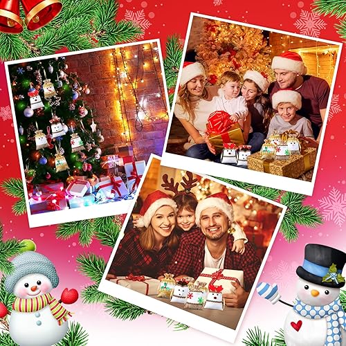 Miniatura 6 de Windyun 24 bolsas de regalo de arpillera de Navidad con cordón para muñeca de Navidad, bolsas de lino, bolsas de regalo pequeñas de yute de Navidad,