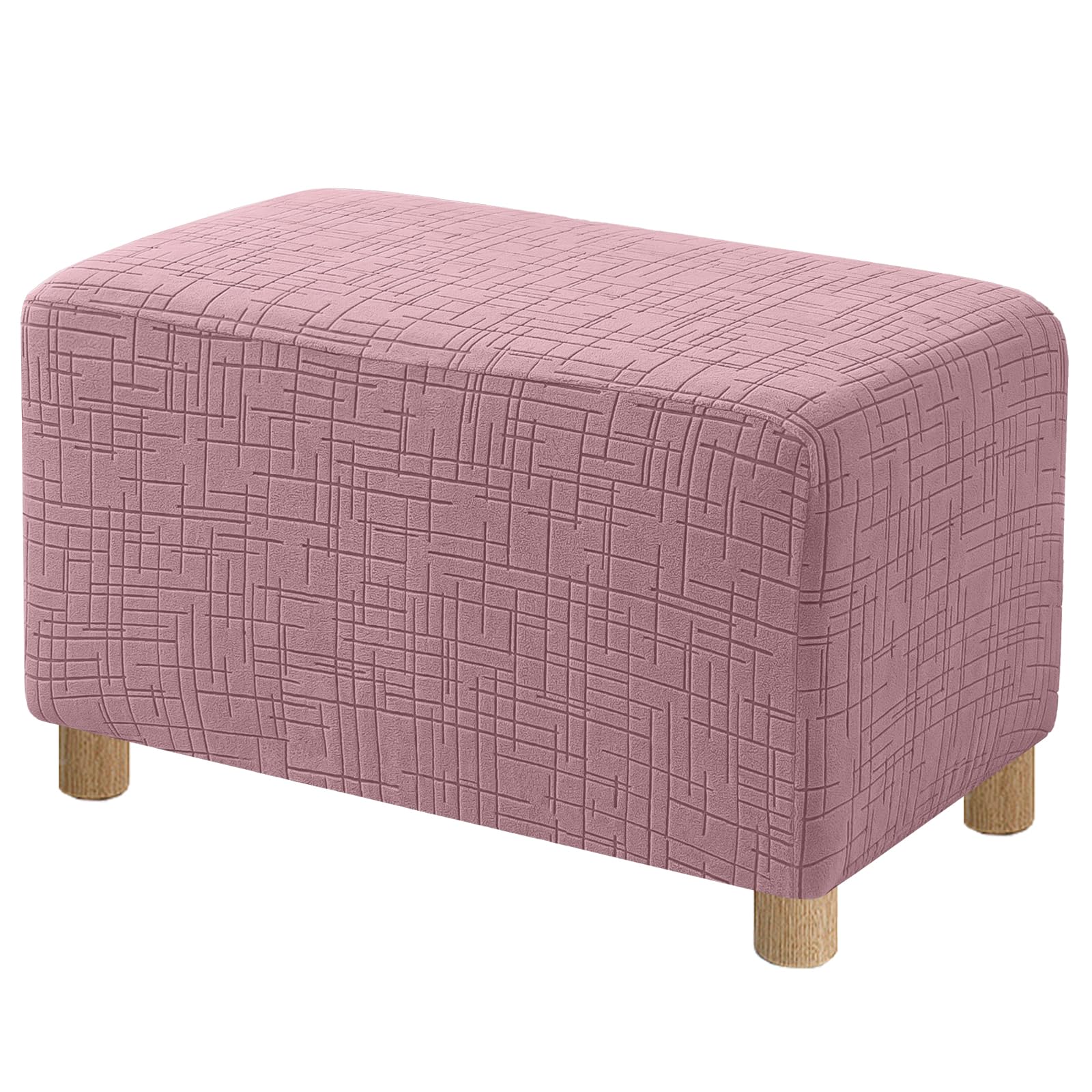 High Stretch Ottoman Cover Rectangular (Small, Pink