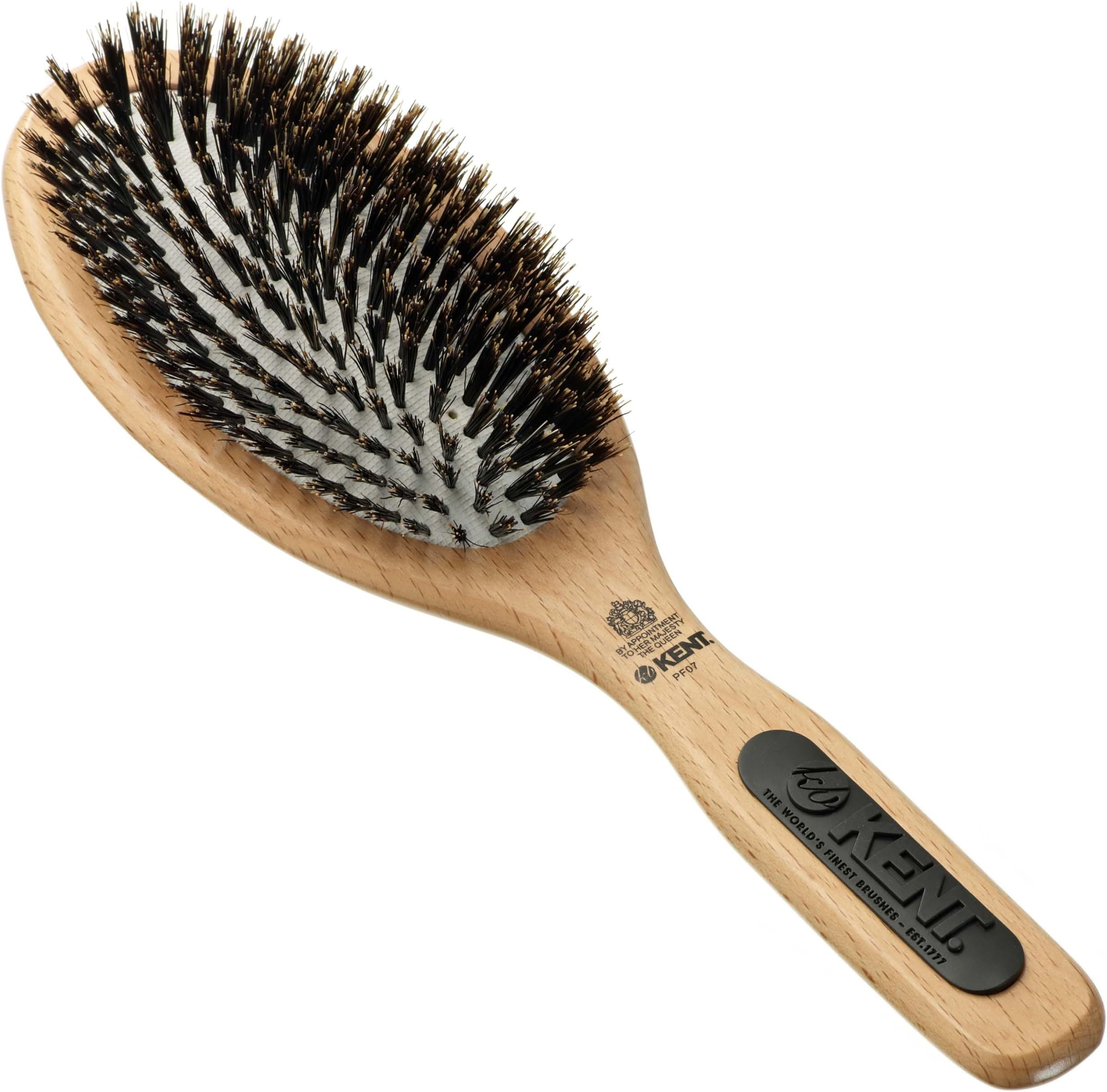 GB KENT PF07 100% Pig Hair Medium Bristle Cushion Hair Brush Perfect for Your Hair