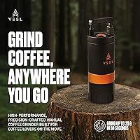 Vista 2 de VSSL Java G25 Manual Coffee Grinder Coffee for Camping Bean Grinder Travel Pour Over Stainless Steel Conical Burr ~ 25 Gram Capacity