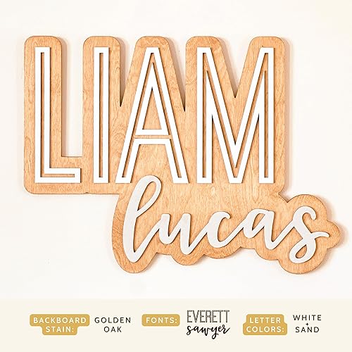 Miniatura 5 de Custom Wood Name Sign for Nursery or Kids Room  Instant Font Preview + Multiple Styles Available Unpainted, Painted, or Stained  Personalized Baby